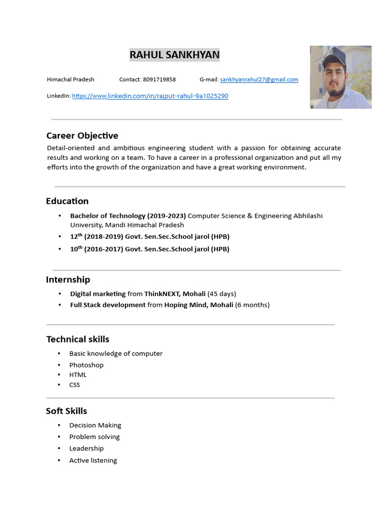 Rahul Resume 4 PDF | PDF