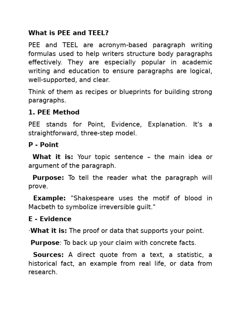 PEE and TEEL-1 | PDF | Macbeth | Essays