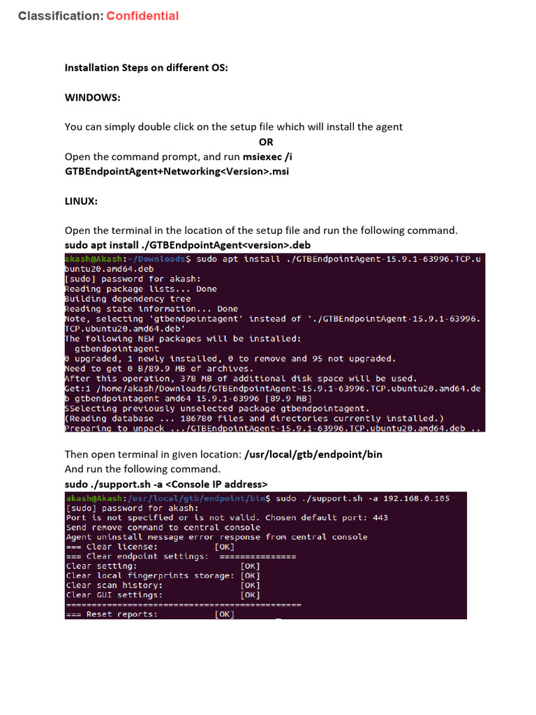 GTB Agent Installation Steps | PDF