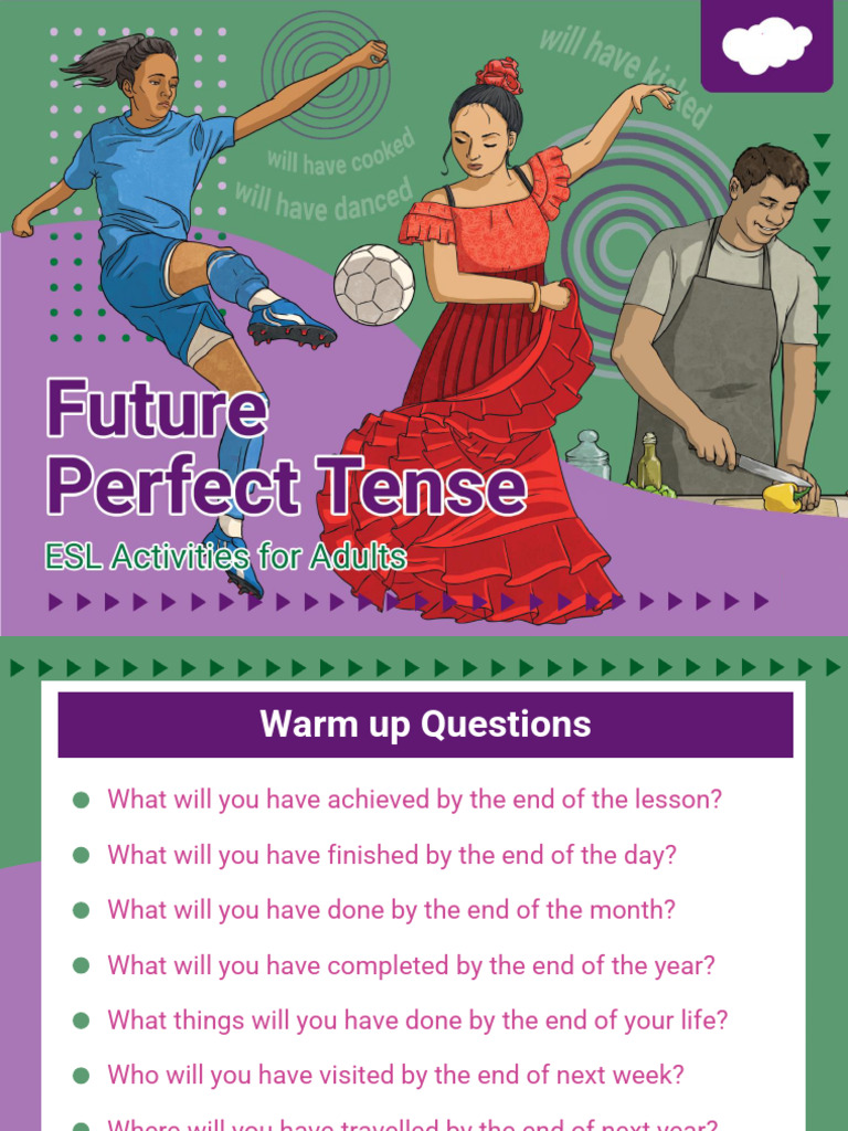 T 1701169371 Esl Future Perfect Tense PPT Adults A2 b1 Ver 3 | PDF ...