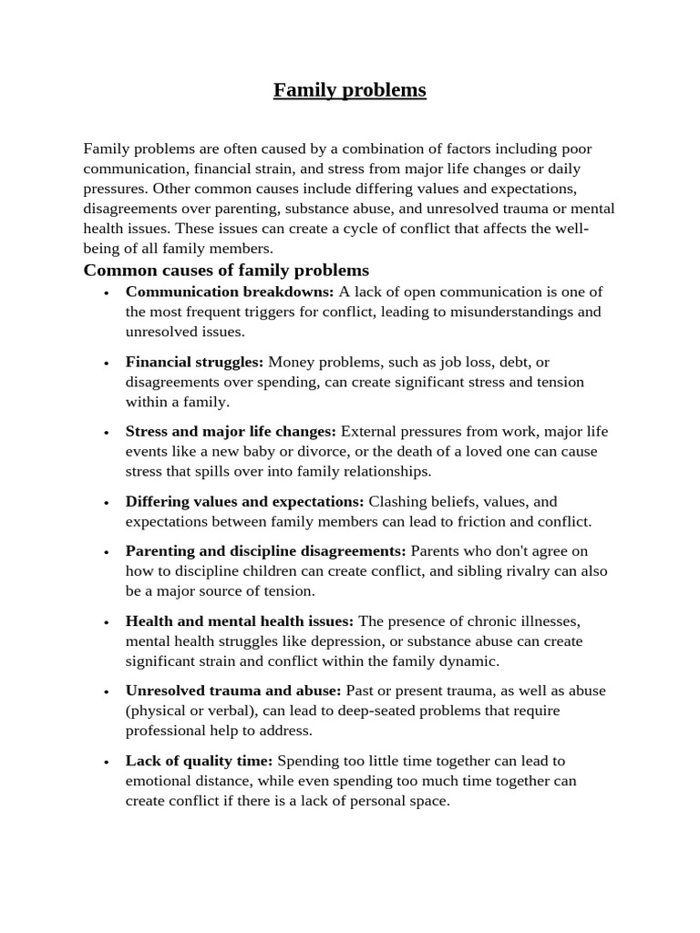 Family Problems | PDF