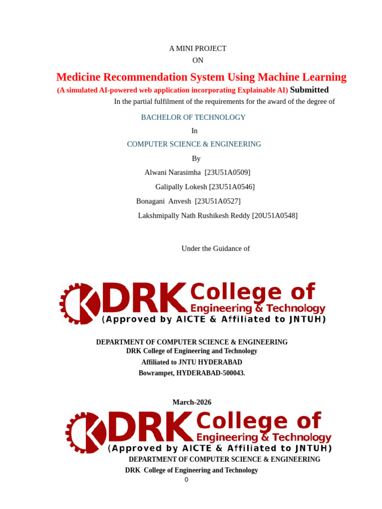 Mini Project Documentation | PDF | Machine Learning | Deep Learning