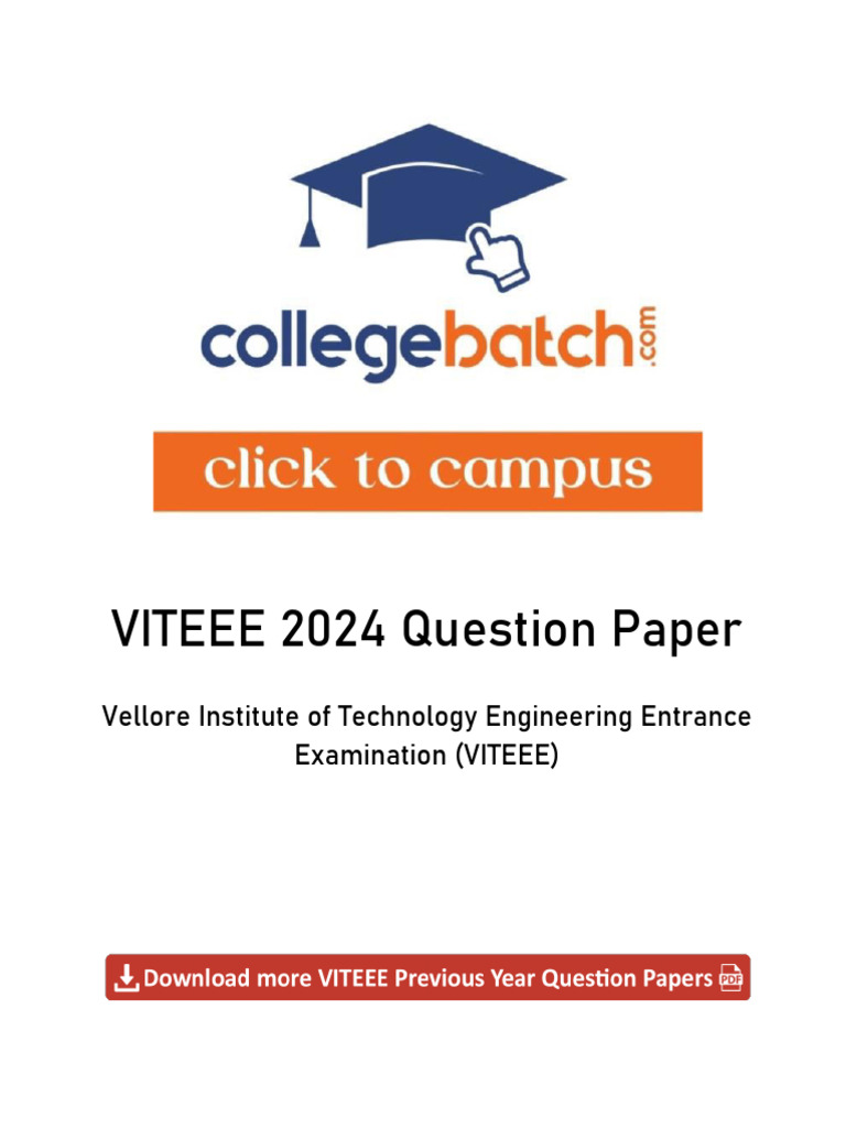 VITEEE 2024 Question Paper | PDF