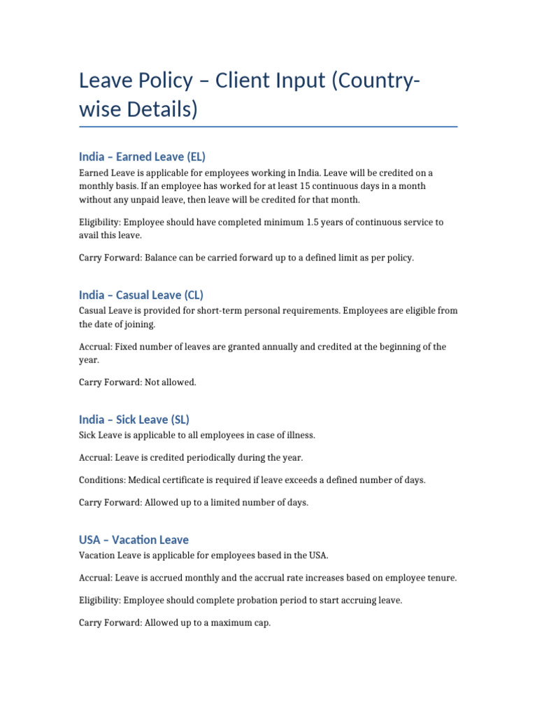 Leave Client Sentence Format | PDF