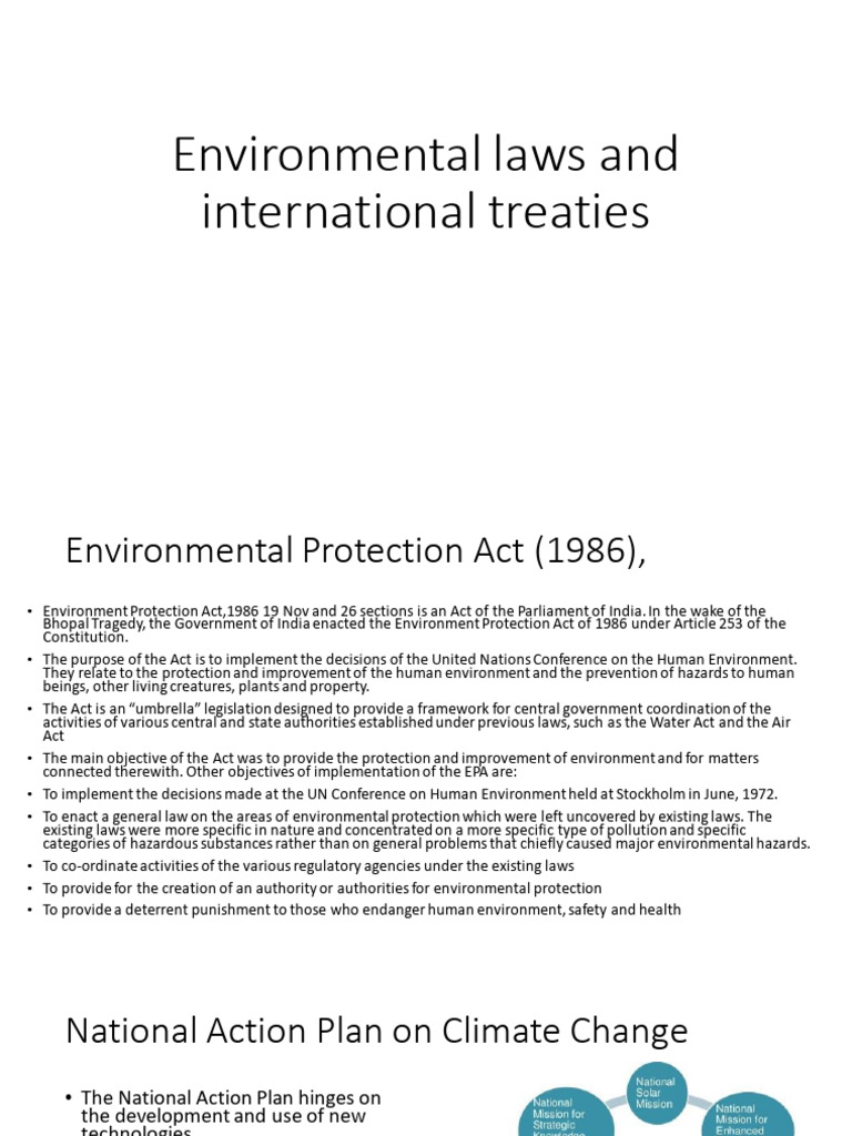 Environmental Laws and International Treaties | PDF | Kyoto Protocol ...