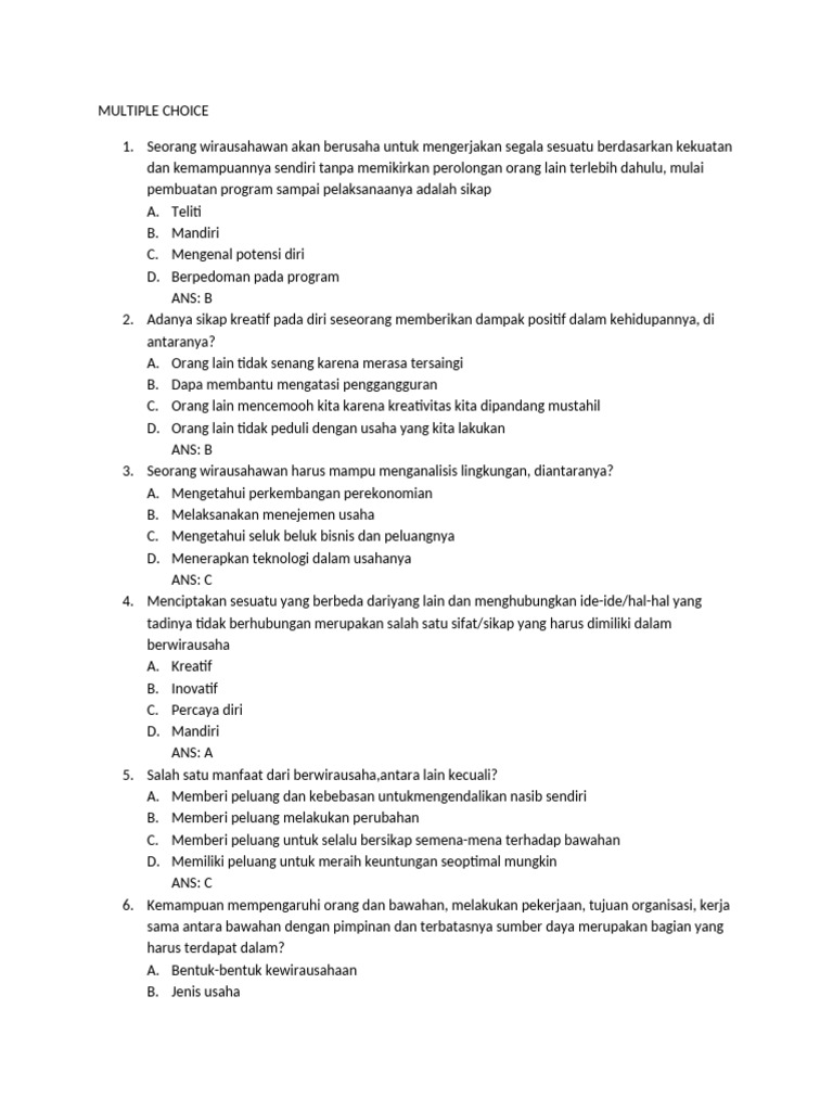 Multiple Choice | PDF