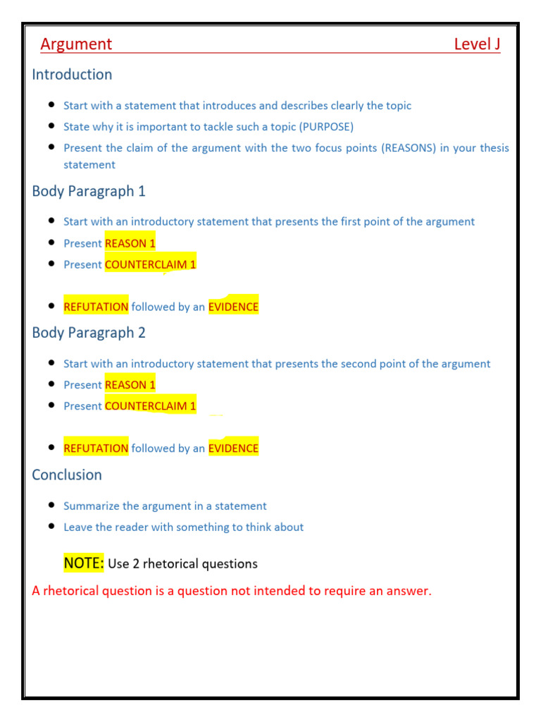 Level J Argument Guidelines and Sample | PDF | Babysitting