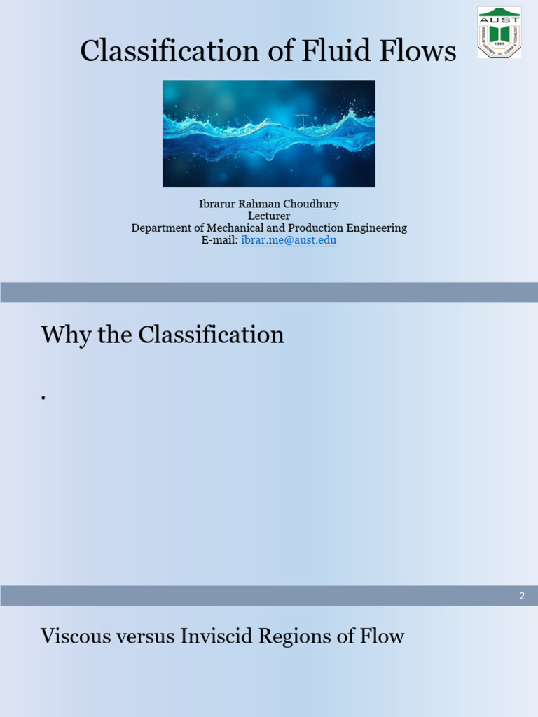 Lec 3 Classification of Fluid Flows | PDF | Fluid Dynamics | Fluid ...