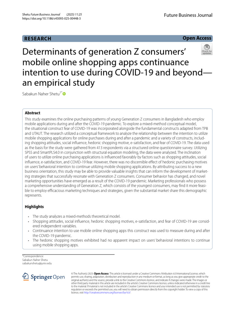 Determinants of Generation Z Consumers' Mobile Online Shopping Apps ...