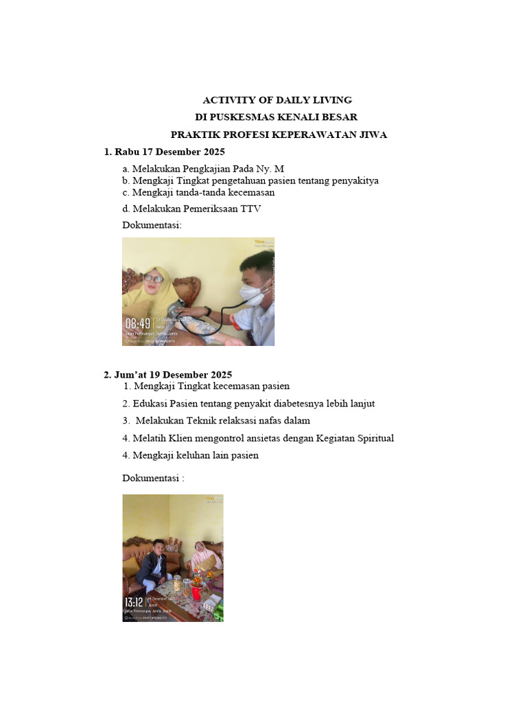 Activity of Daily Living | PDF