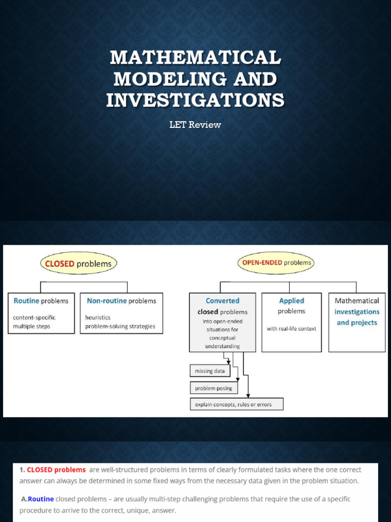 LET Review Mathematical Modeling 1 | PDF | Conjecture | Mathematics