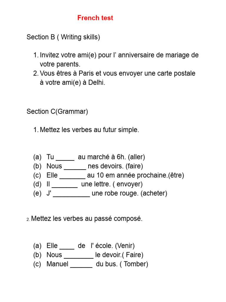 French Test | PDF