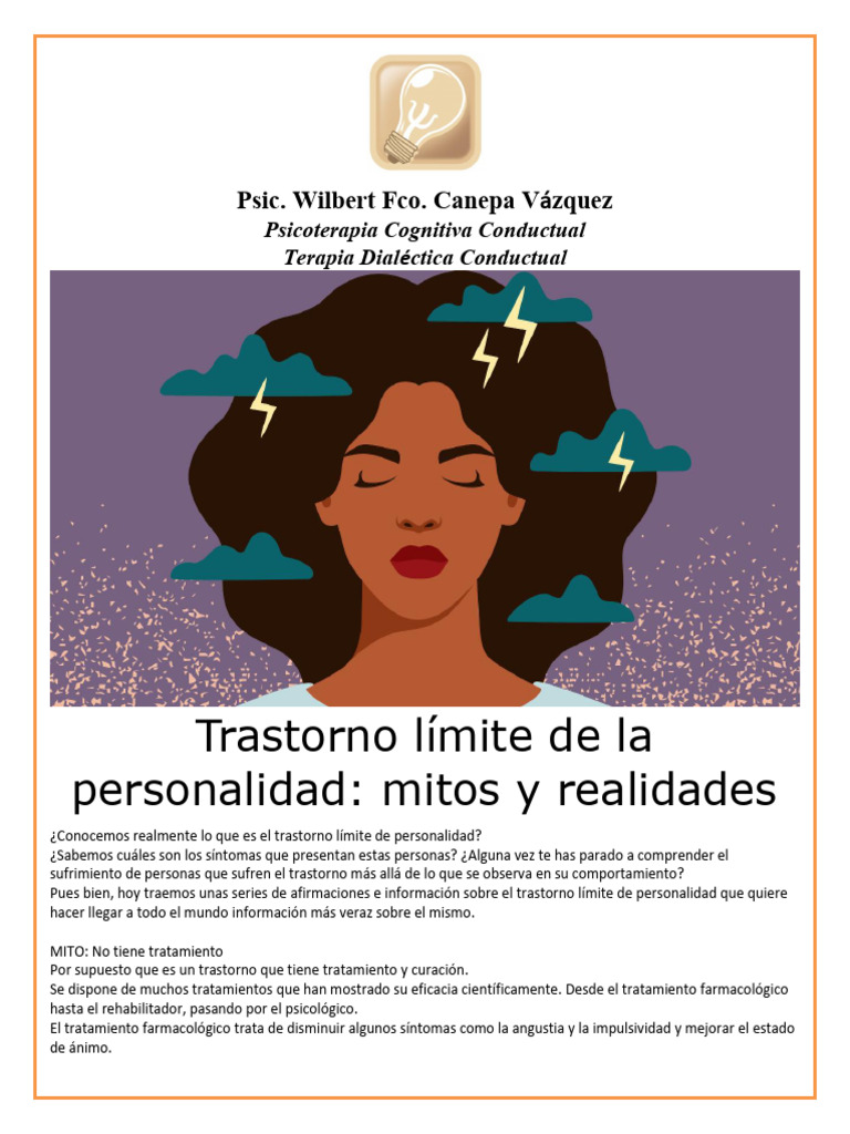 TLP Mitos y Realidades | PDF | Trastorno límite de la personalidad ...
