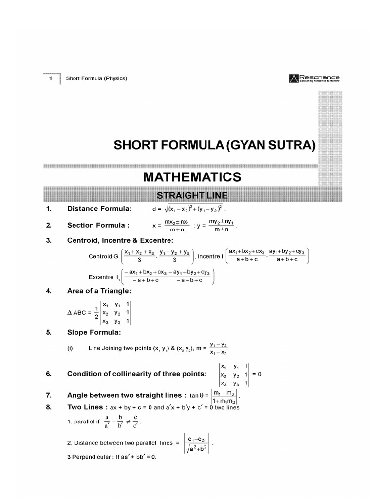 Mathematics Formula Booklet | PDF