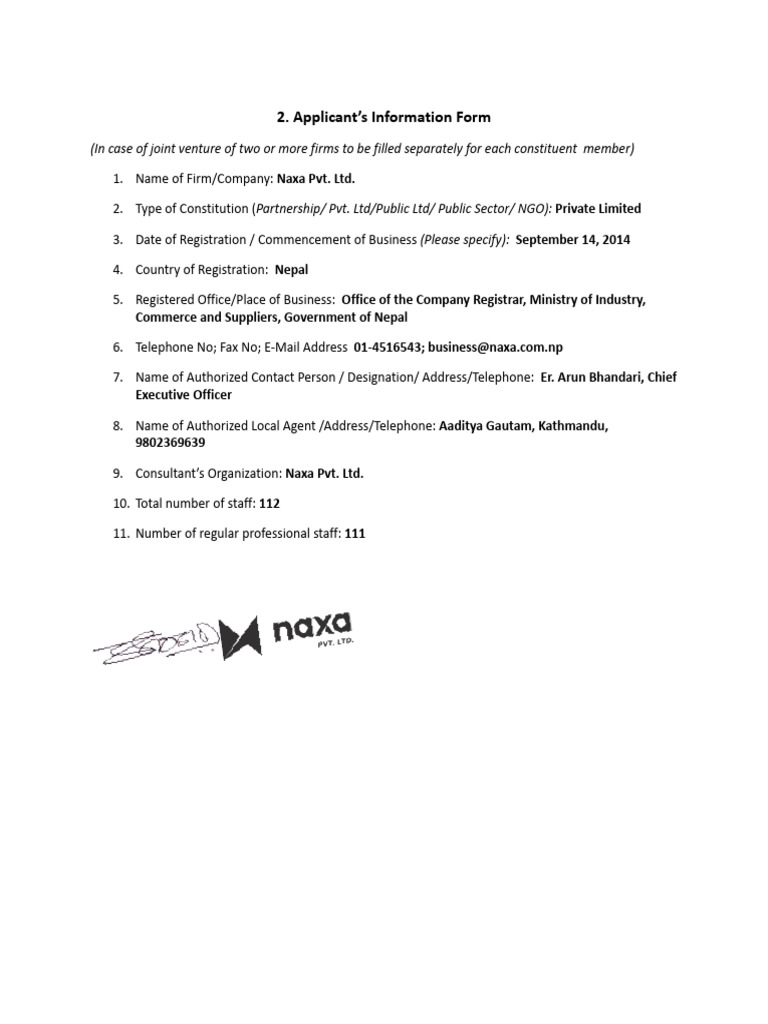 Form 2. Applicant - S Information | PDF | Geographic Information System ...
