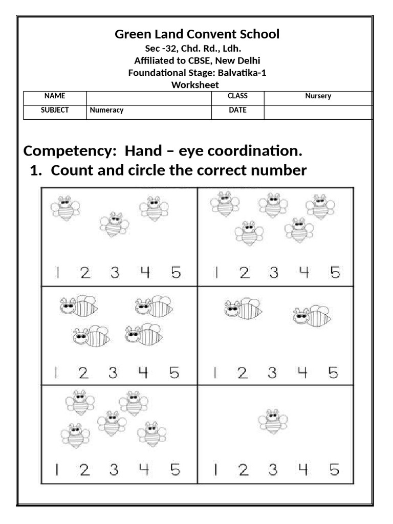 Numeracy Worksheet 2026 | PDF
