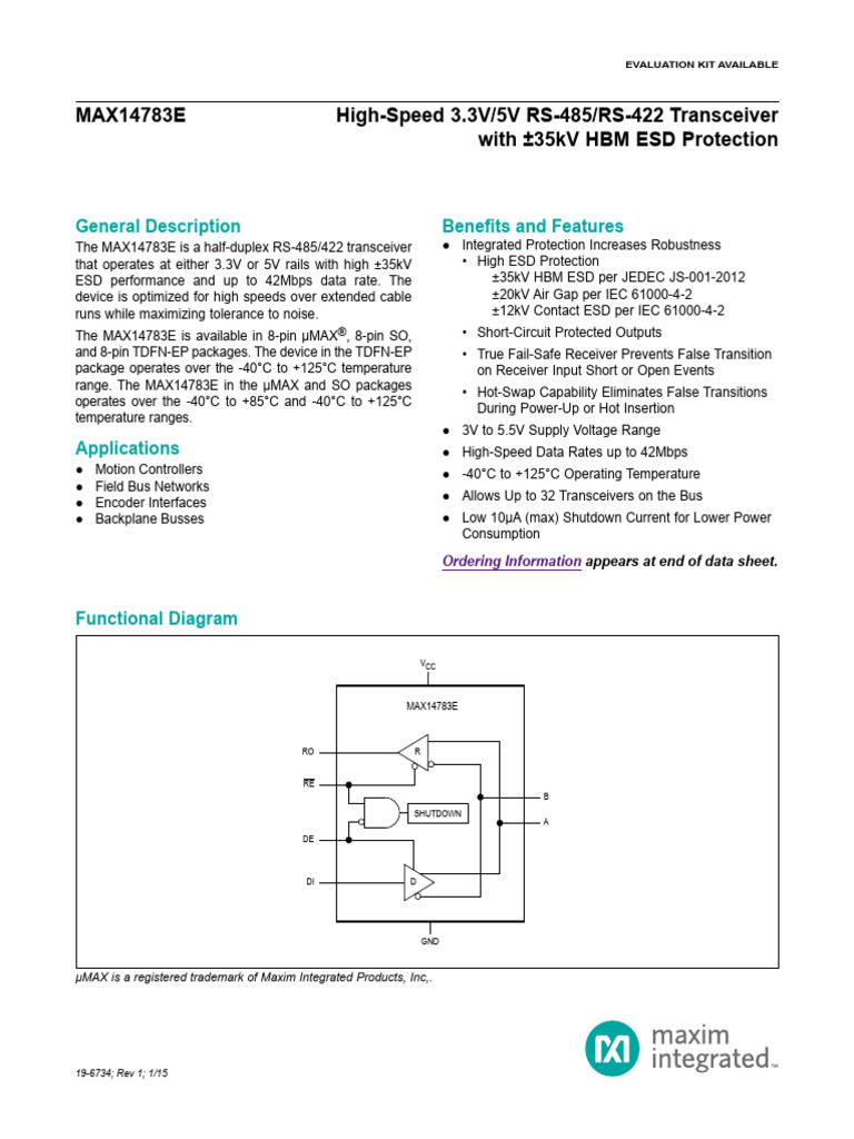 MAX14783E | PDF | Electrostatic Discharge | Electrical Components