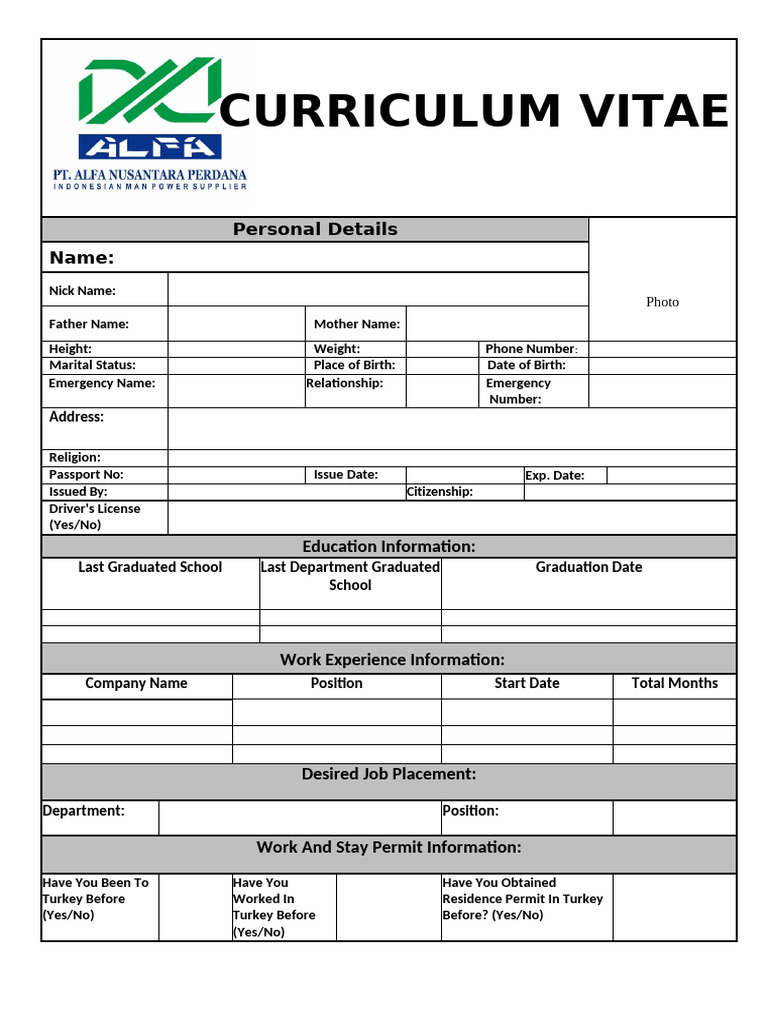 Template CV | PDF