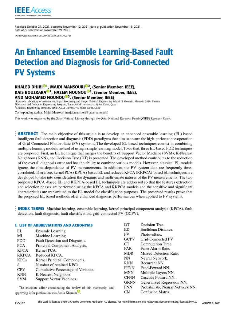 An Enhanced Ensemble Learning-Based Fault Detection and Diagnosis For ...