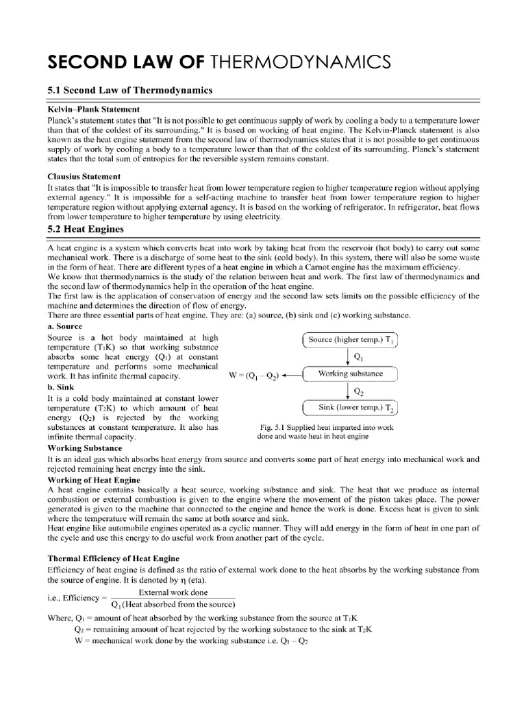 Unit 5 Second Law of Thermodyanamics Mac | PDF