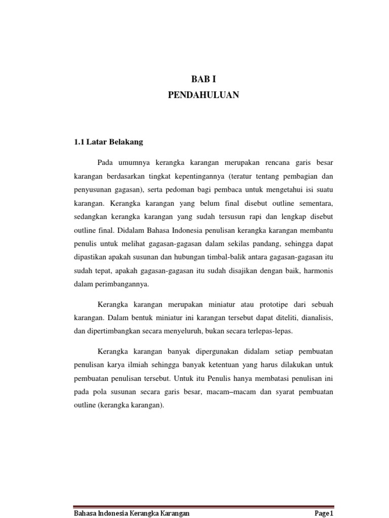 Contoh Kerangka Karangan Tentang Kesehatan Aneka Contoh