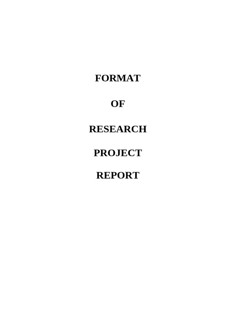 Format of Research Project Report For BBA | PDF
