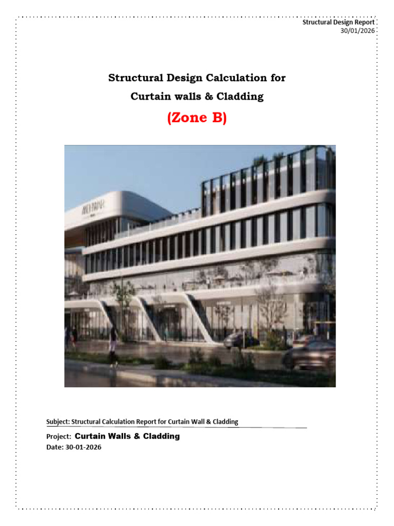 Curtain + Cladding Calculation Sheet | PDF | Strength Of Materials ...