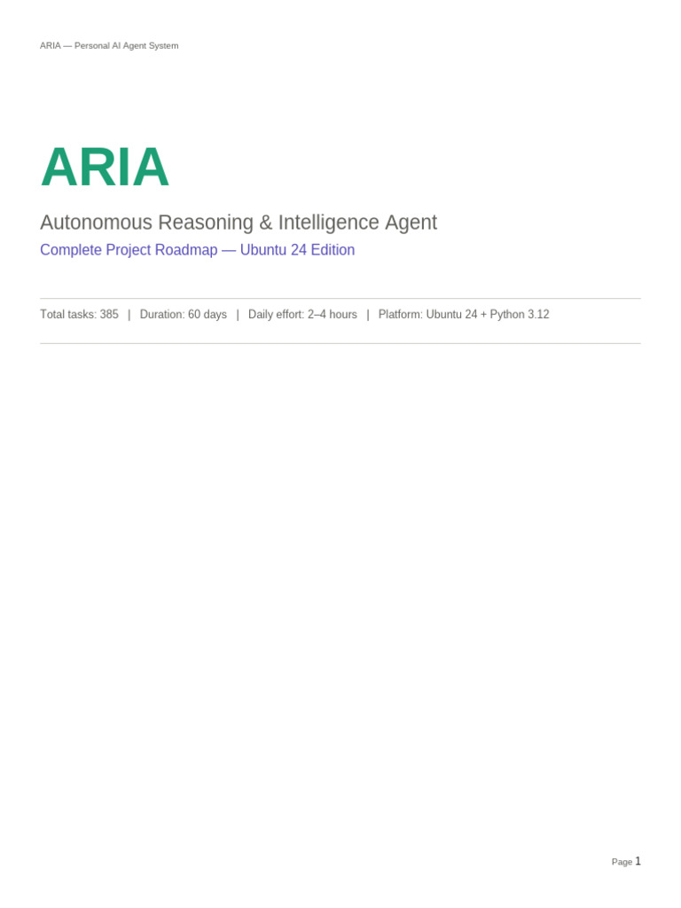 ARIA Project Roadmap | PDF | Command Line Interface | System Software
