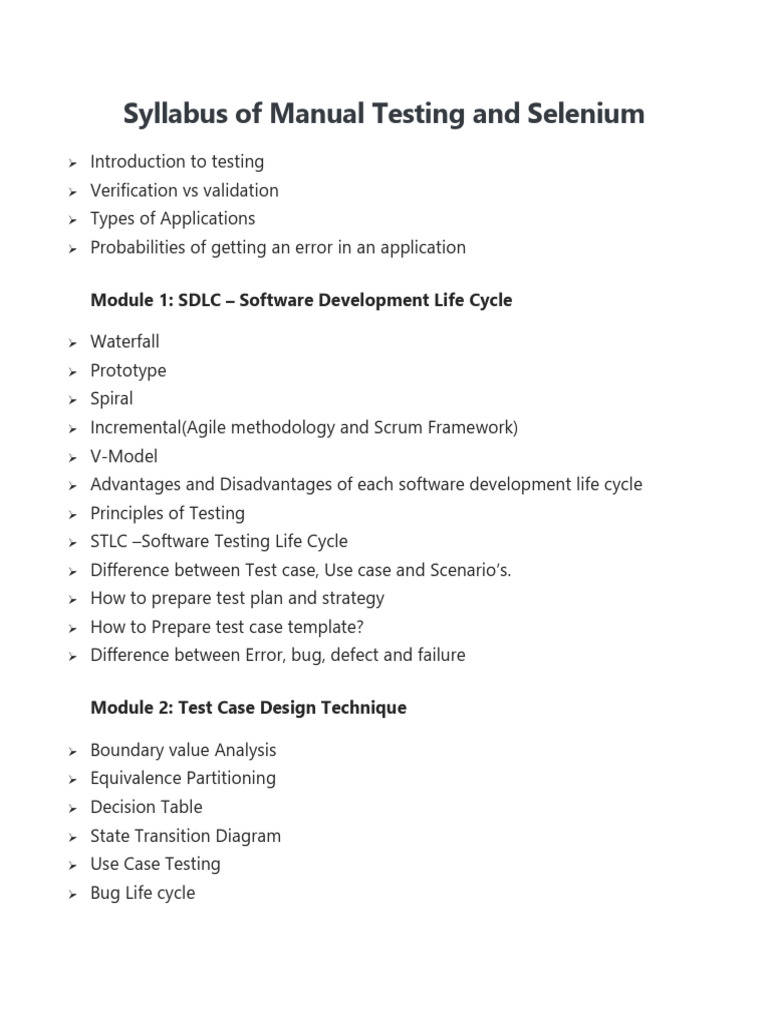 Manual Testing and Selenium | PDF | Software Testing | Method (Computer ...