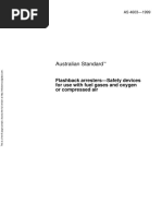 As 4603-1999 Flashback Arresters - Safety Devices For Use With Fuel Gases and Oxygen or Compressed Air