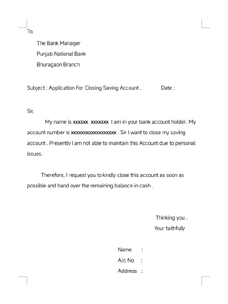 Account Close Application | PDF