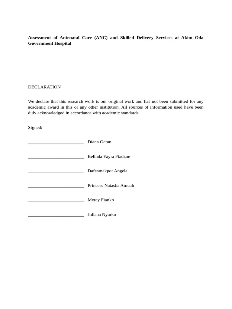 ANC Research Work | PDF | Childbirth | Maternal Health