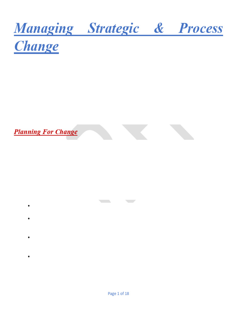 Managing Strategic Process and Change | PDF | Business Process ...