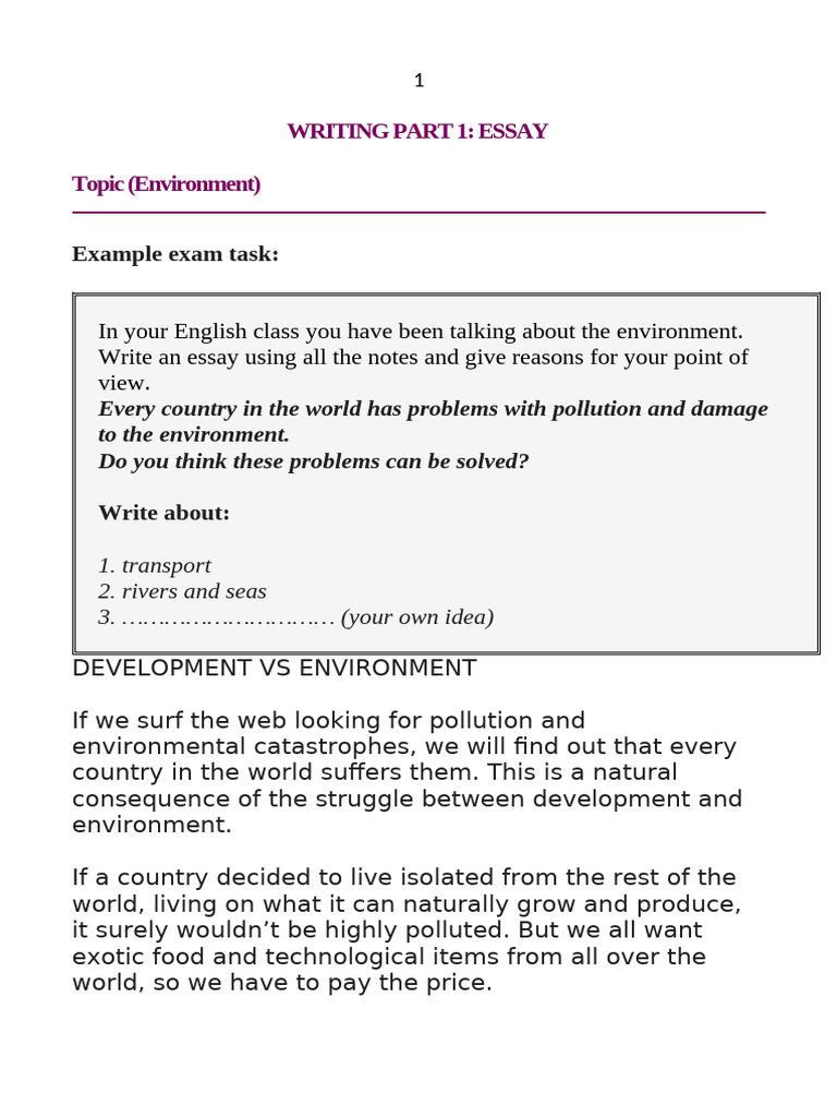 Writing Essay Examples (In) | PDF