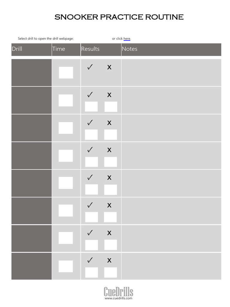 Snooker Practice Routine | PDF