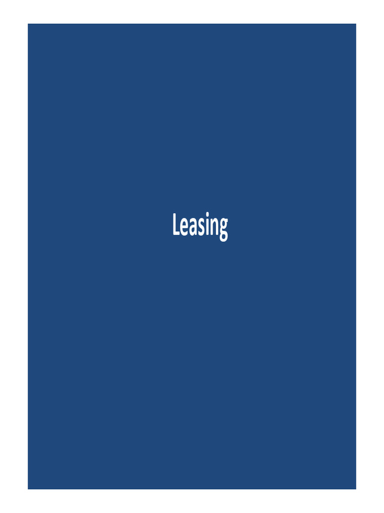 Leasing | PDF | Lease | Renting