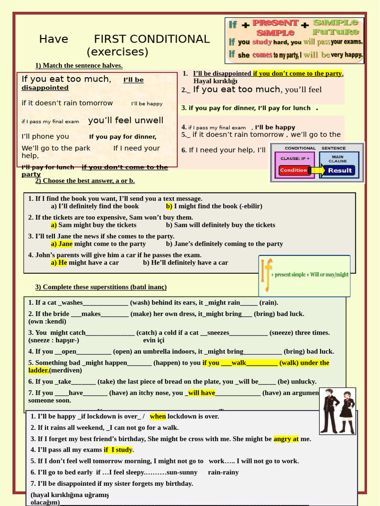 First Conditional Exercises Grammar Drills Grammar Guides Tests 83849 ...