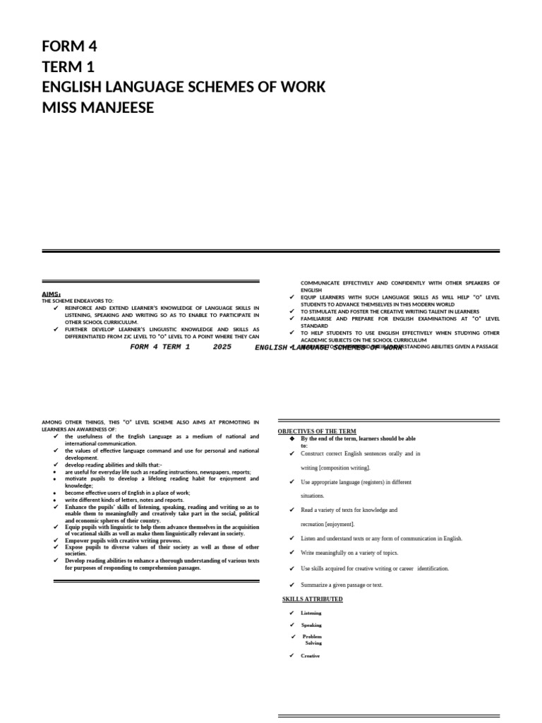 English Language Form 4 | PDF | Reading Comprehension | Subject (Grammar)