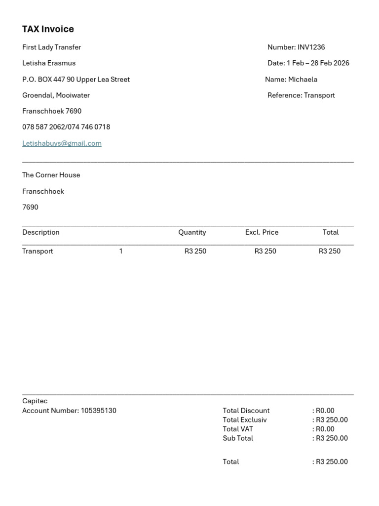 Invoice Michaela 1 | PDF