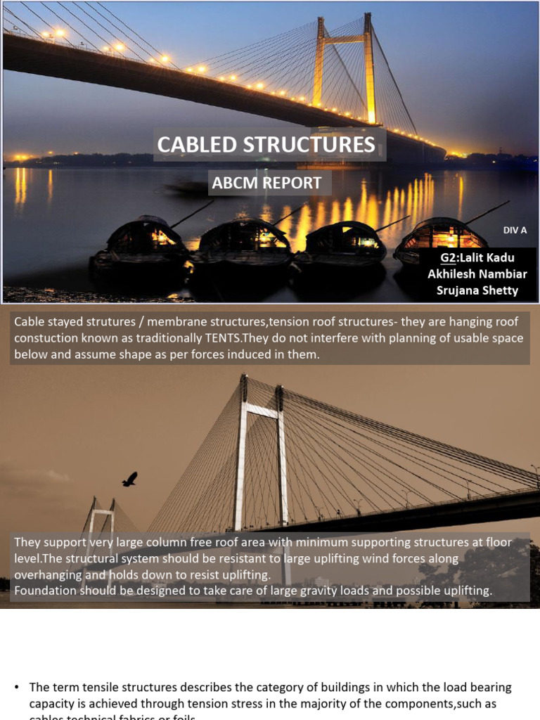 Abcm Report (Cabled Structures) | PDF | Bridge | Mechanical Engineering