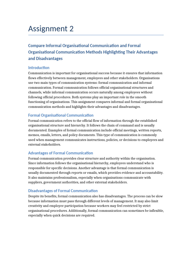 Assignment 2 Communication Divine | PDF | Organizational Structure ...