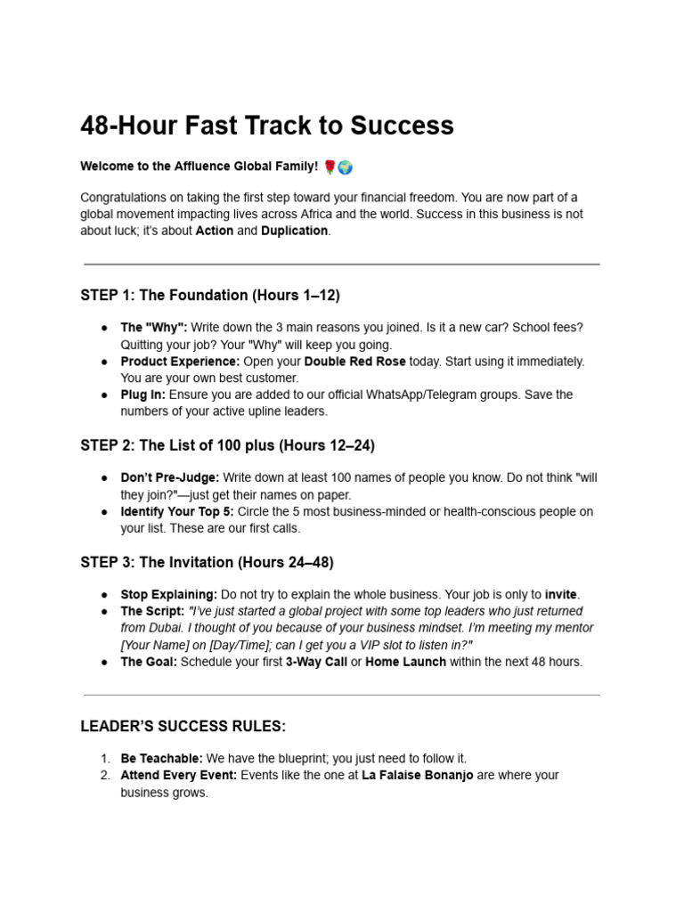 48-Hour Fast Track To Success | PDF