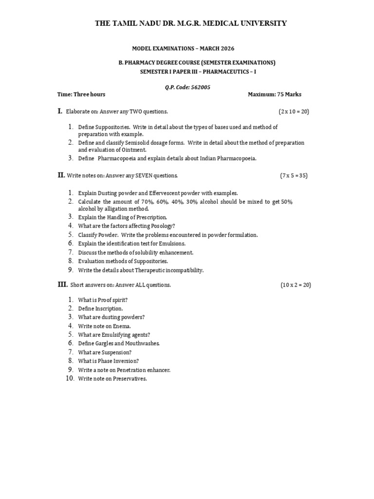 Model Examinations P.ceut PDF | PDF
