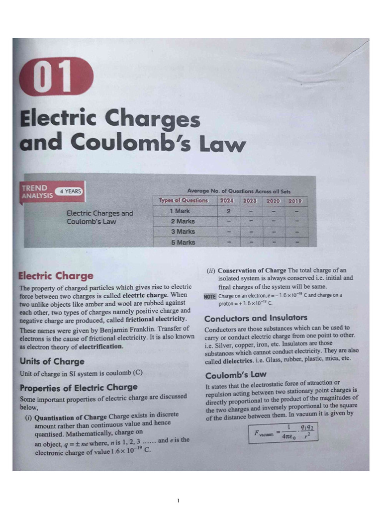 Electric Charges and Fields | PDF