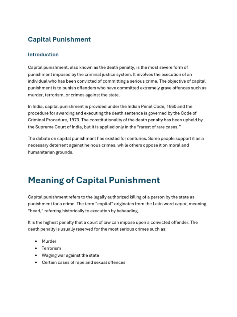 Capital Punishment | PDF | Capital Punishment | Crime & Violence