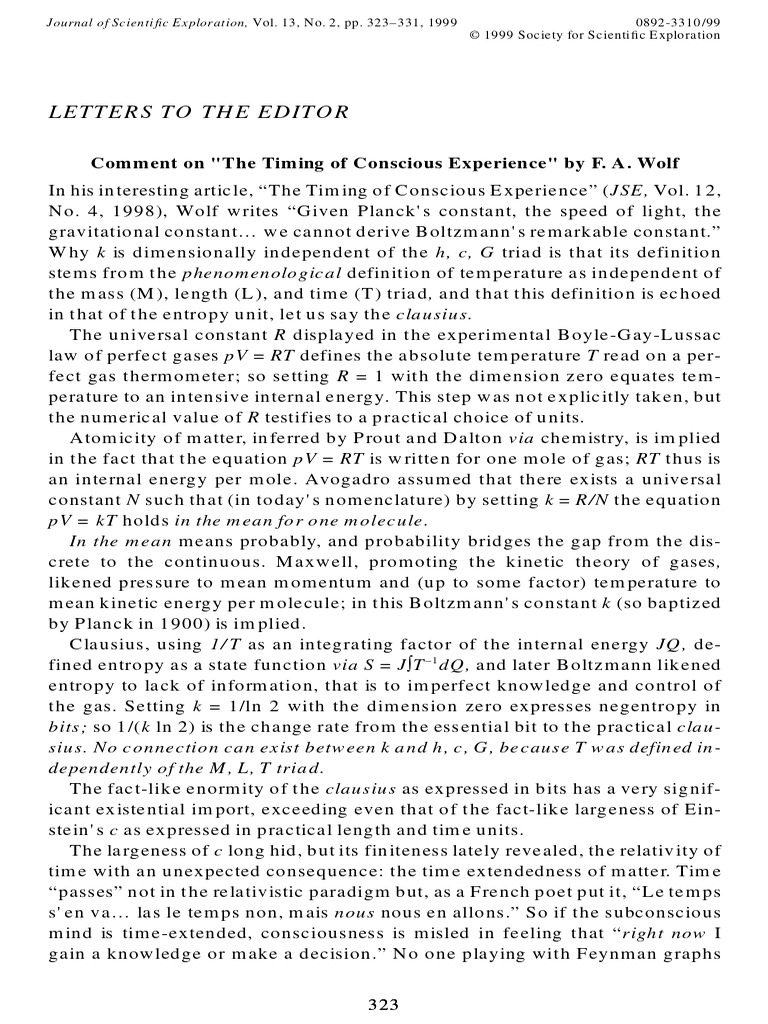 Letter On Timing Paper and Response | PDF | Gases | Statistical Mechanics