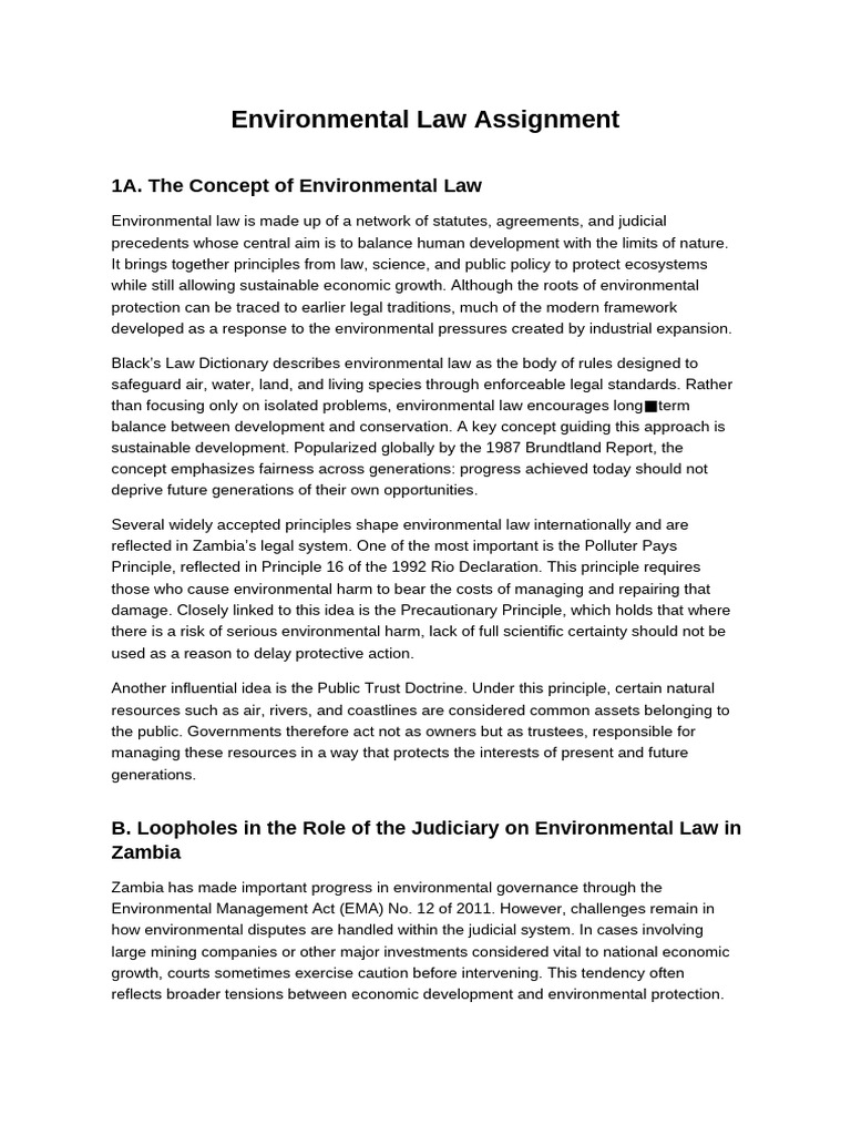 Environmental Law Assignment Polished | PDF | Environmental Law ...