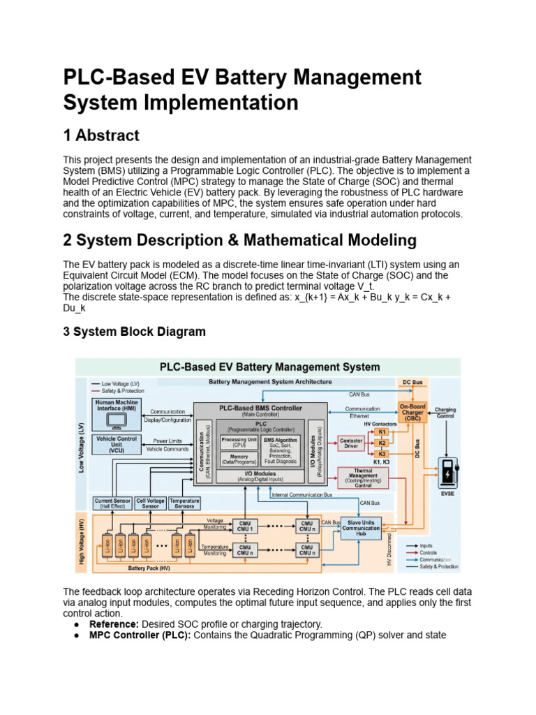 PLC-Based BMS Report | PDF | Programmable Logic Controller ...