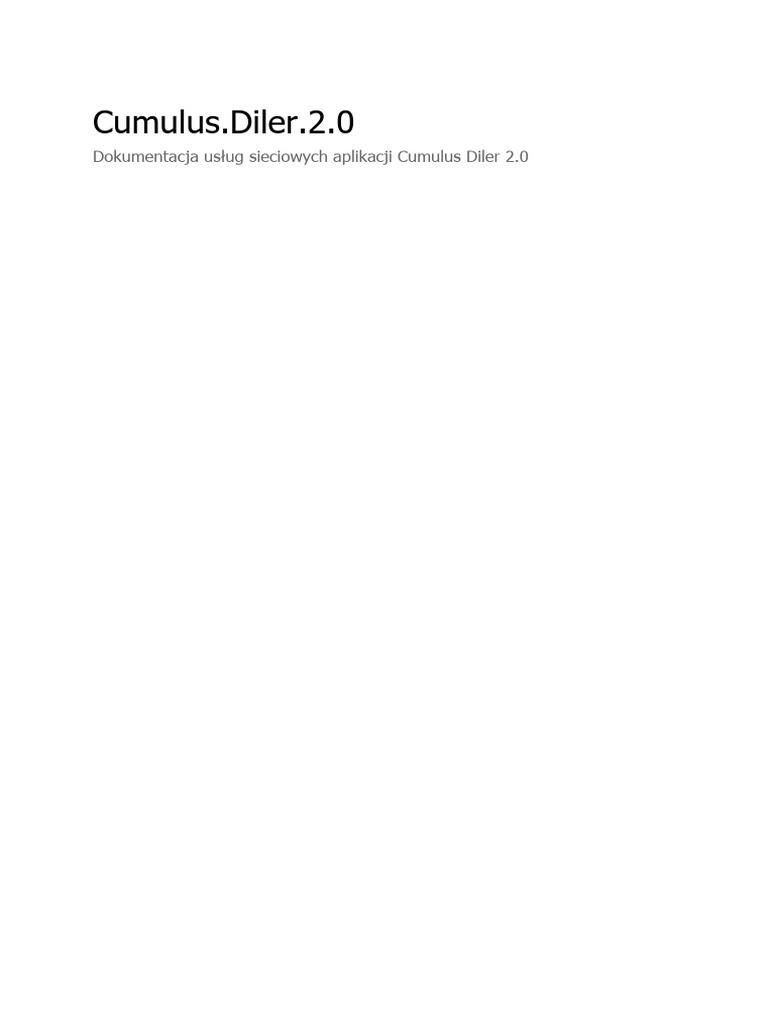 Cumulus - Diler.2.0 - Dokumentacja Ogólna - WSDL - 3 - 9 | PDF
