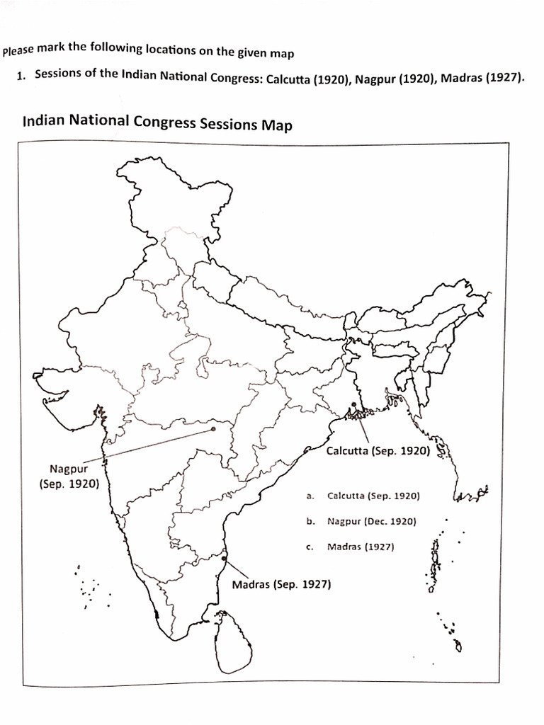 History & Geography Map Work Class 10 | PDF